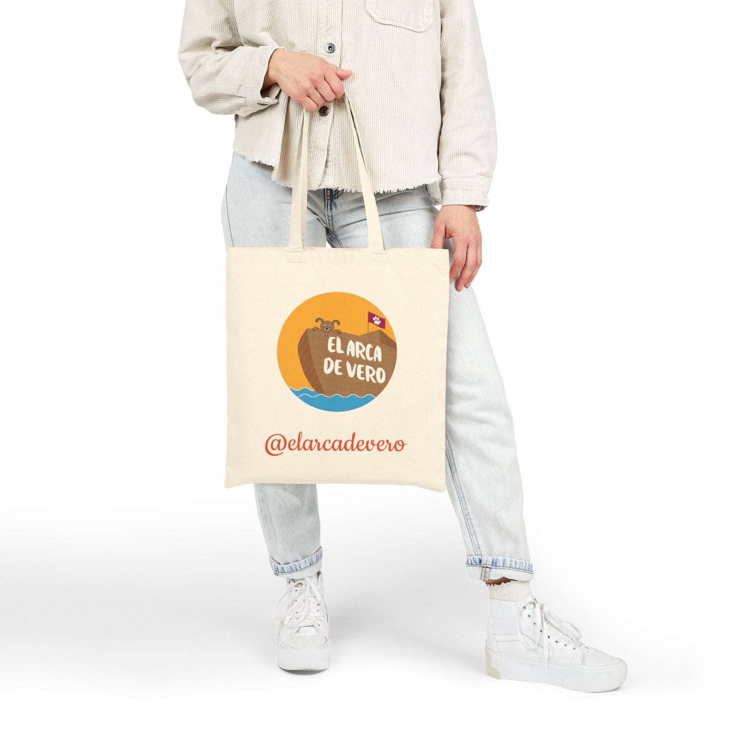 El Arca de Vero Tote Bag | Eco-Friendly Cotton Canvas, Shopping Bag, Beach Tote, Gift for Animal Lovers, Fun Quote Tote